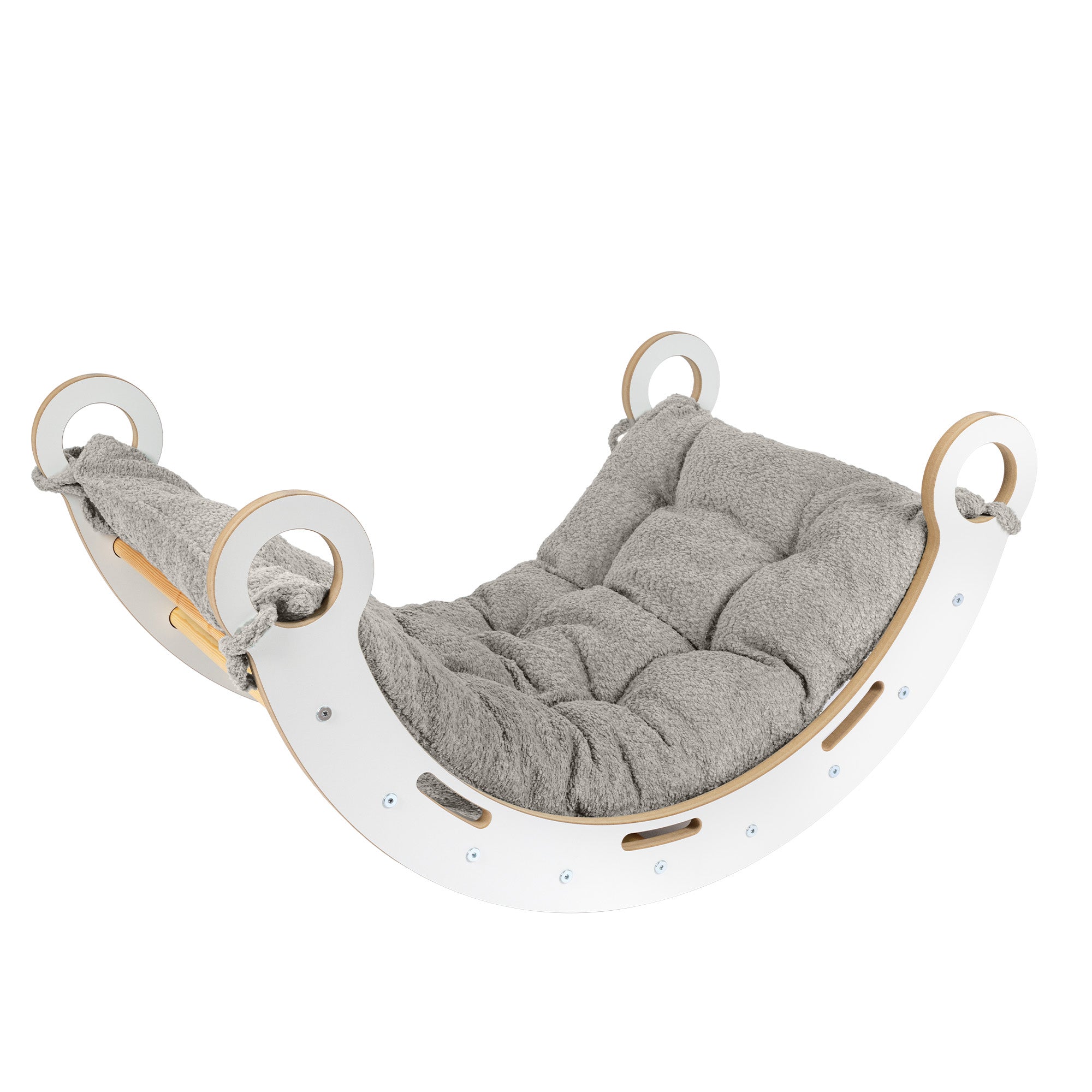 MeowBaby Rocker with Rollers - Wooden Toddler Indoor Climbing Frame for Kids