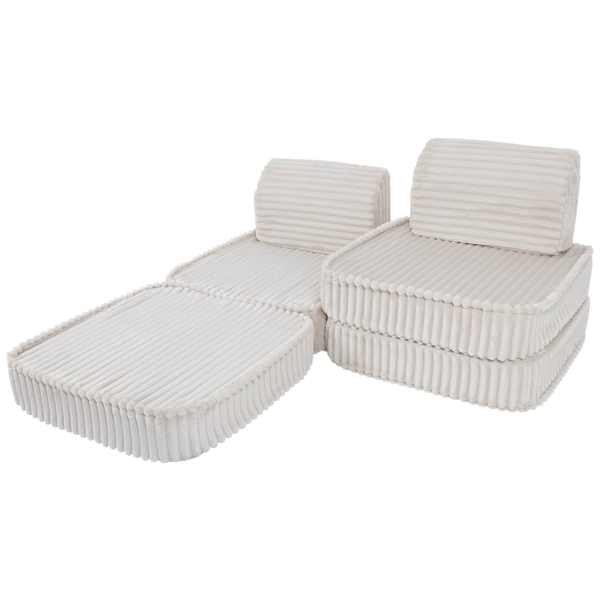 Meowbaby Churros Pocket Sofa Basic Cotton Candy White