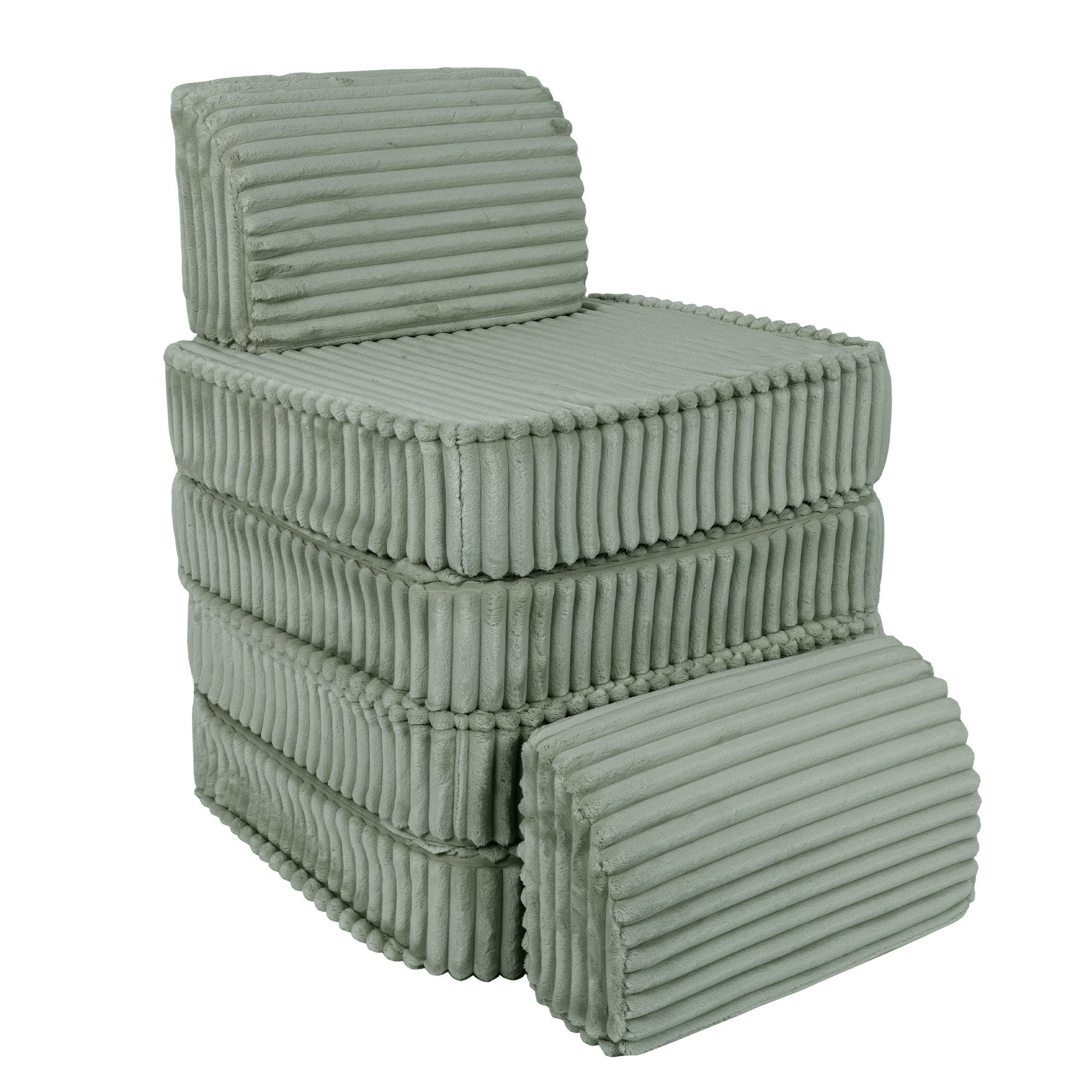 Meowbaby Churros Pocket Sofa Basic Olive Sage Green