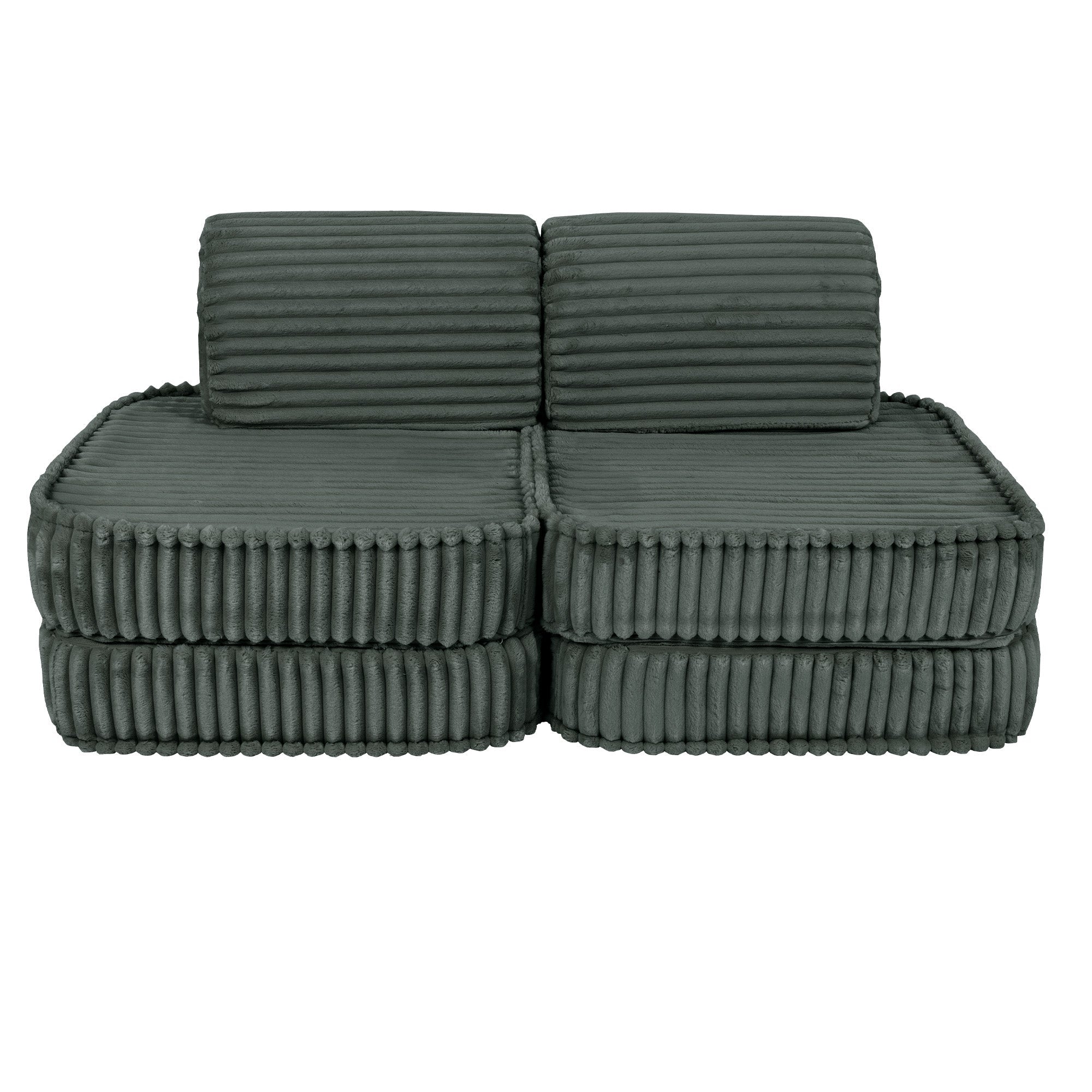 Meowbaby Churros Pocket Sofa Basic Pine Forest Green