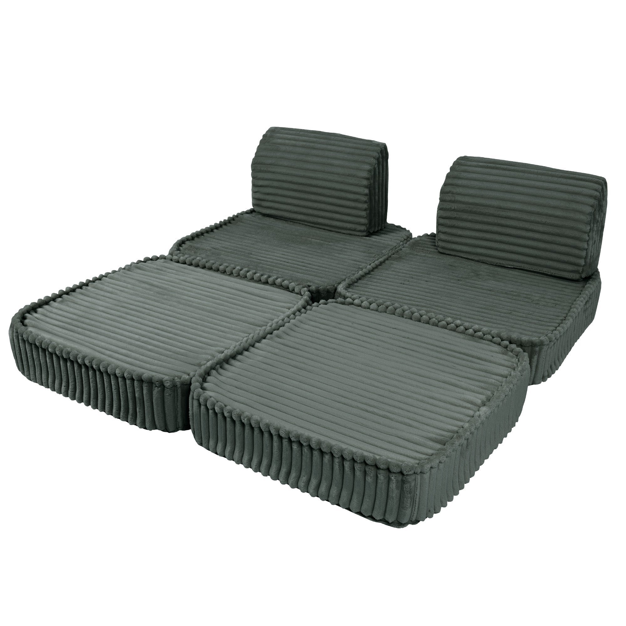 Meowbaby Churros Pocket Sofa Basic Pine Forest Green