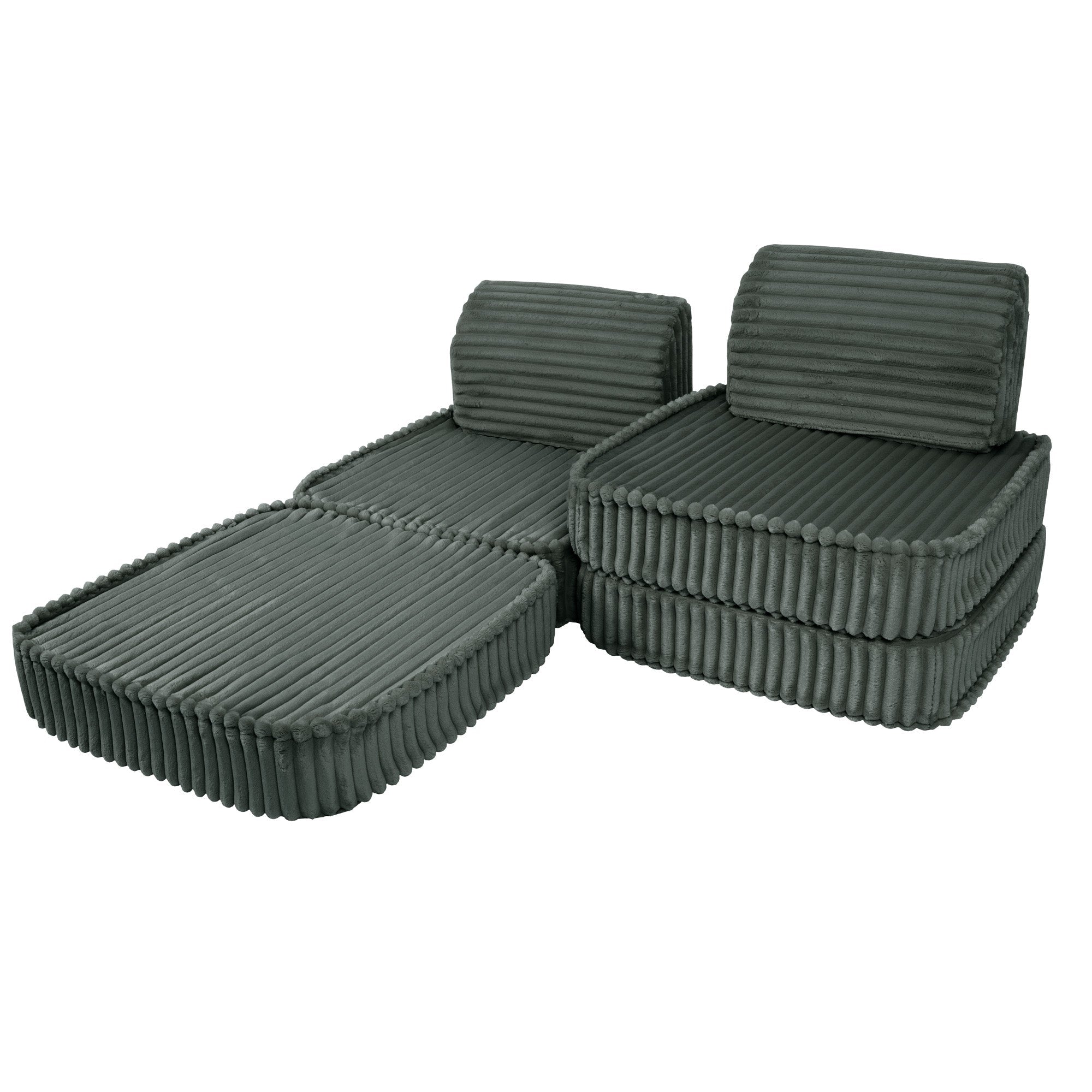 Meowbaby Churros Pocket Sofa Basic Pine Forest Green