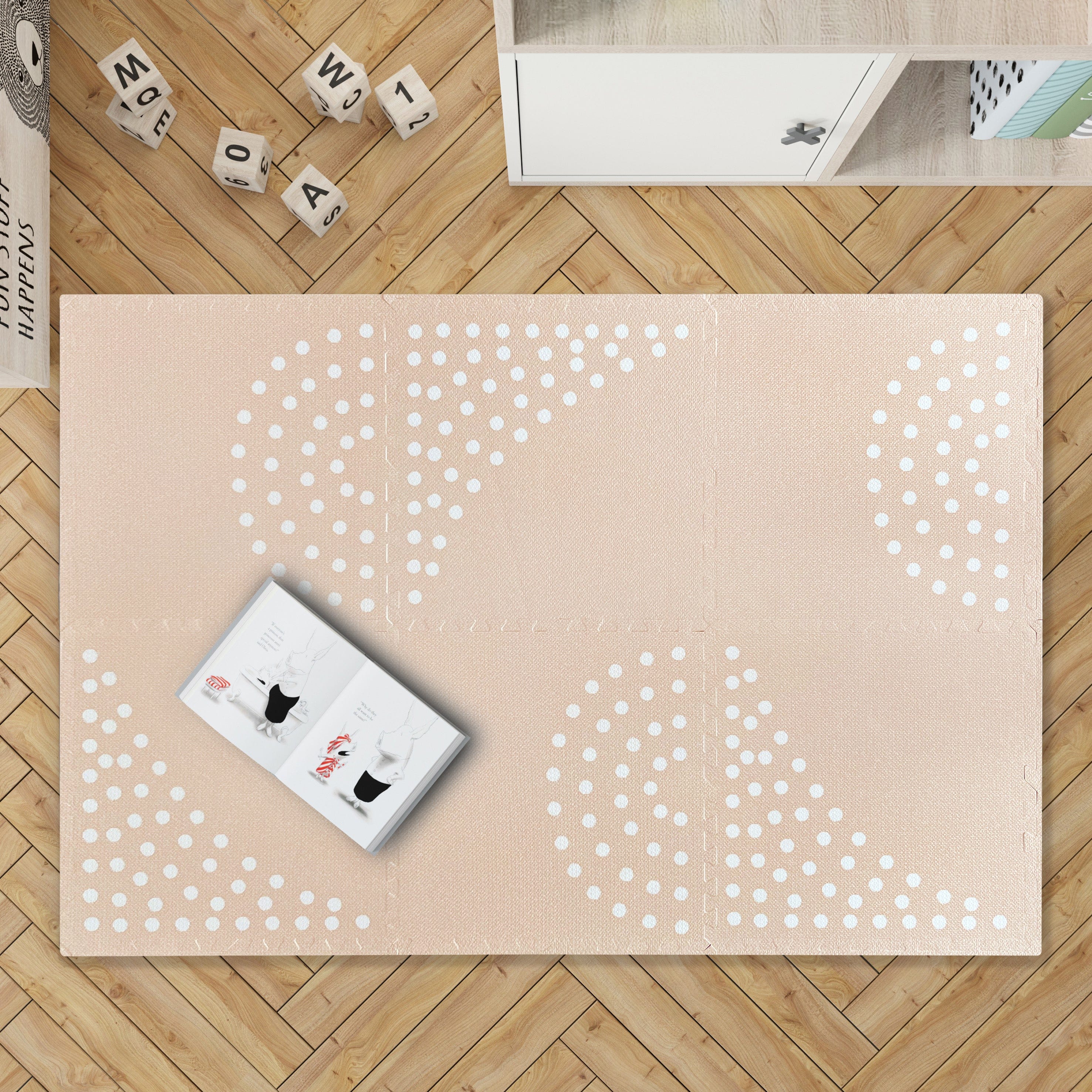 Pěnová podložka MeowBaby – vzdělávací podložka béžová | 6 prvků