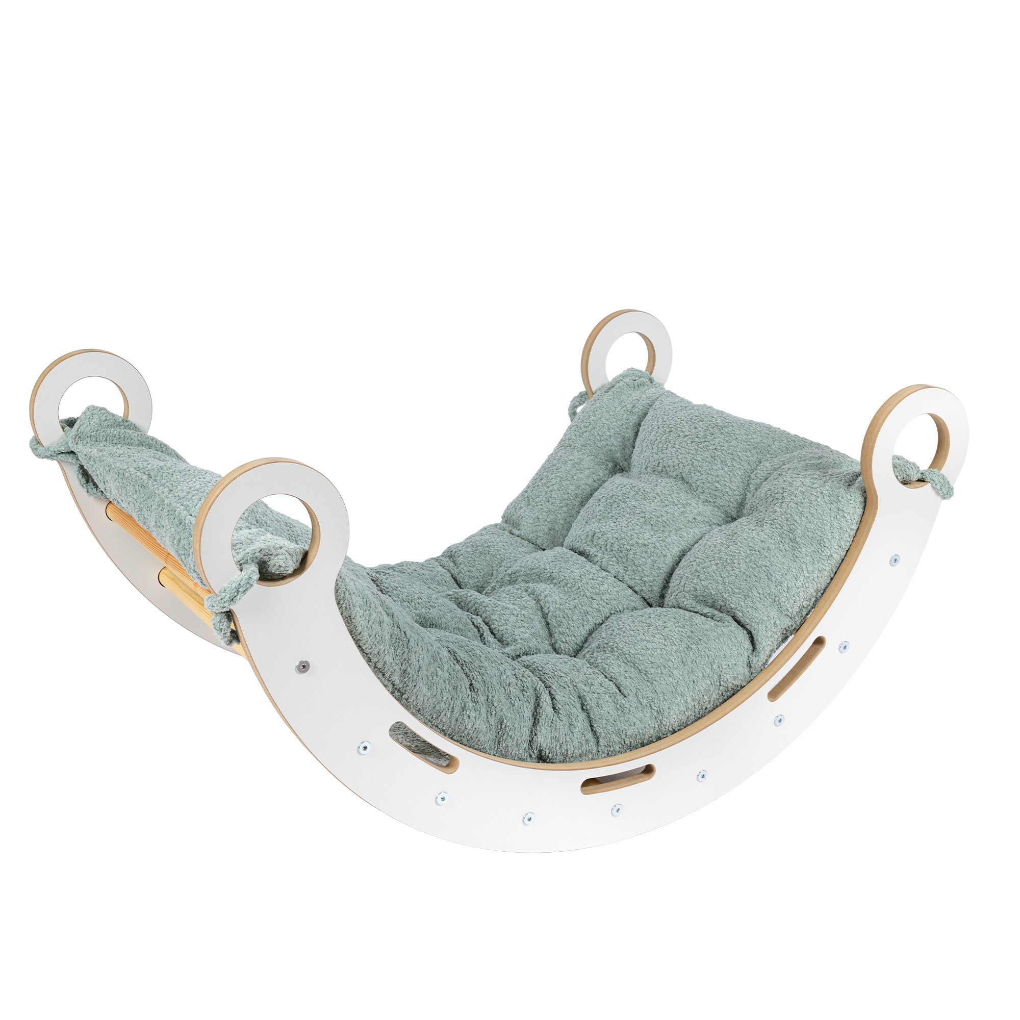 MeowBaby Rocker with Rollers - Wooden Toddler Indoor Climbing Frame for Kids