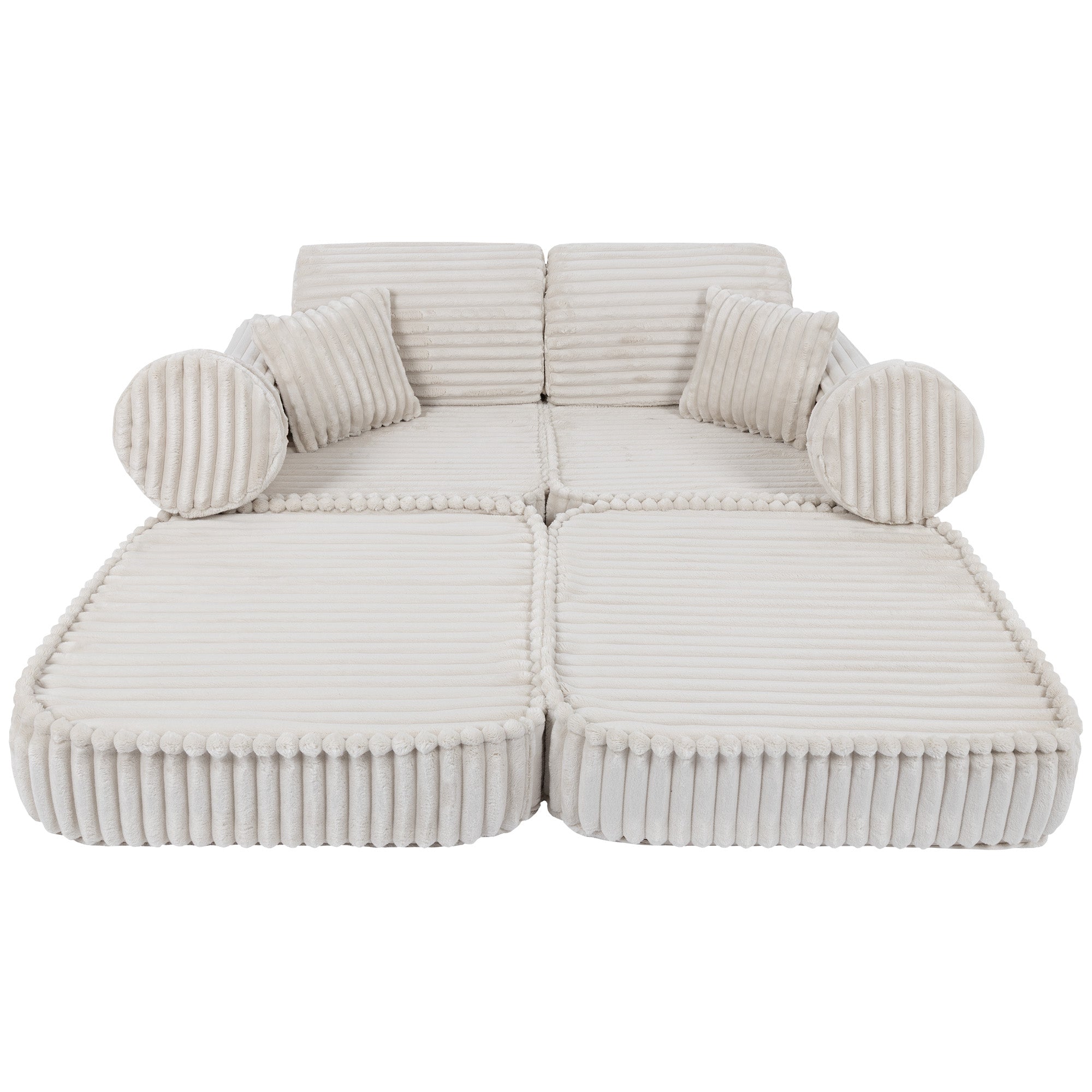 Meowbaby Churros Pocket Sofa Plus Cotton Candy White