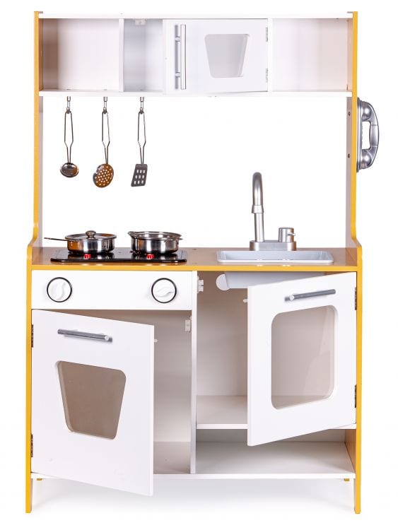 Meowbaby Wooden Play Kitchen for Children with Multimedia Burners