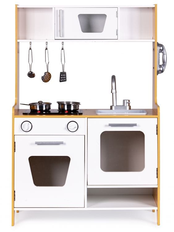 Meowbaby Wooden Play Kitchen for Children with Multimedia Burners